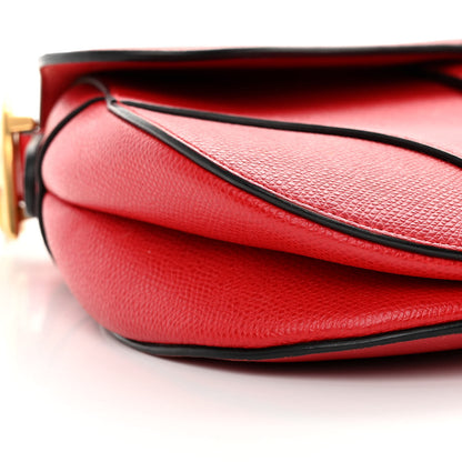 Christian Dior Grained Calfskin Saddle Bag Red 10 of 15