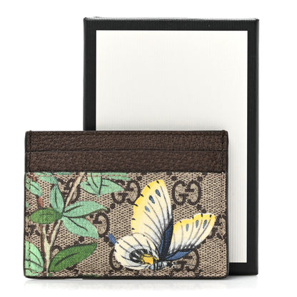 Gucci GG Supreme Monogram Tian Card Holder Beige Multicolor New Acero 9 of 9