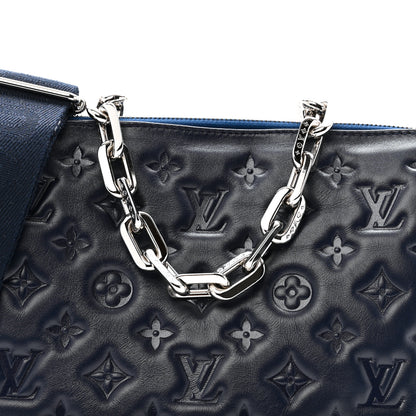 Louis Vuitton Lambskin Embossed Monogram Coussin PM Navy 9 of 12