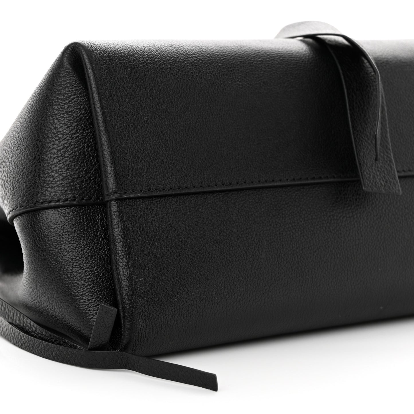 Pebbled Calfskin Large VRing Chain Shoulder Bag Black