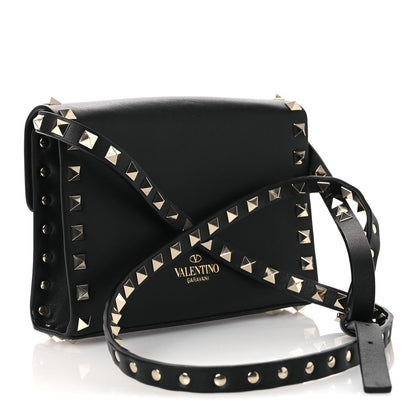 Valentino Garavani Vitello Rockstud Flap Crossbody Bag Black 3 of 11