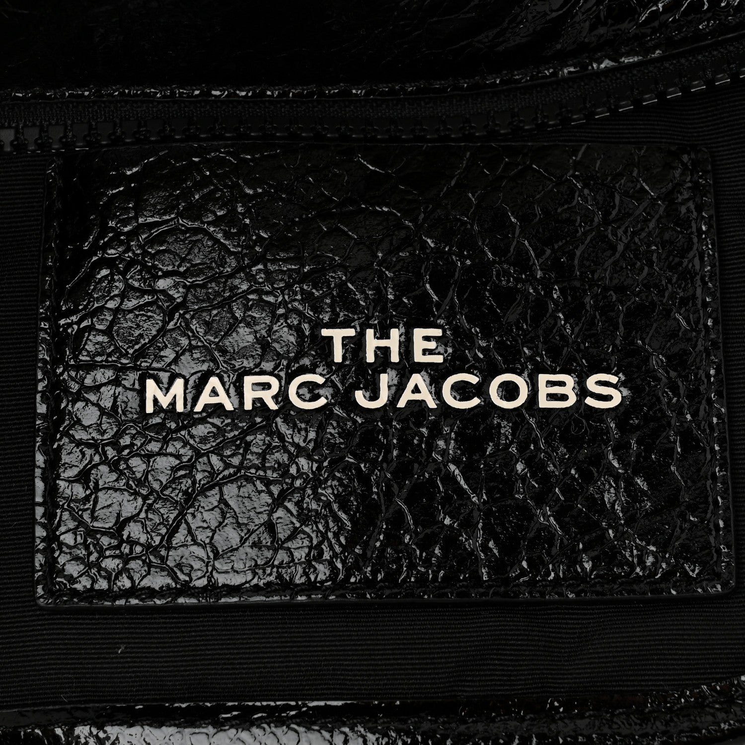 Marc Jacobs Shiny Calfskin Faux Shearling Mini The Traveler Tote Bag Black 6 of 10