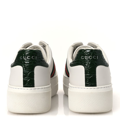 Gucci Ultralight Plume Calfskin Web Womens Ace Platform Sneakers 39.5 White 6 of 10