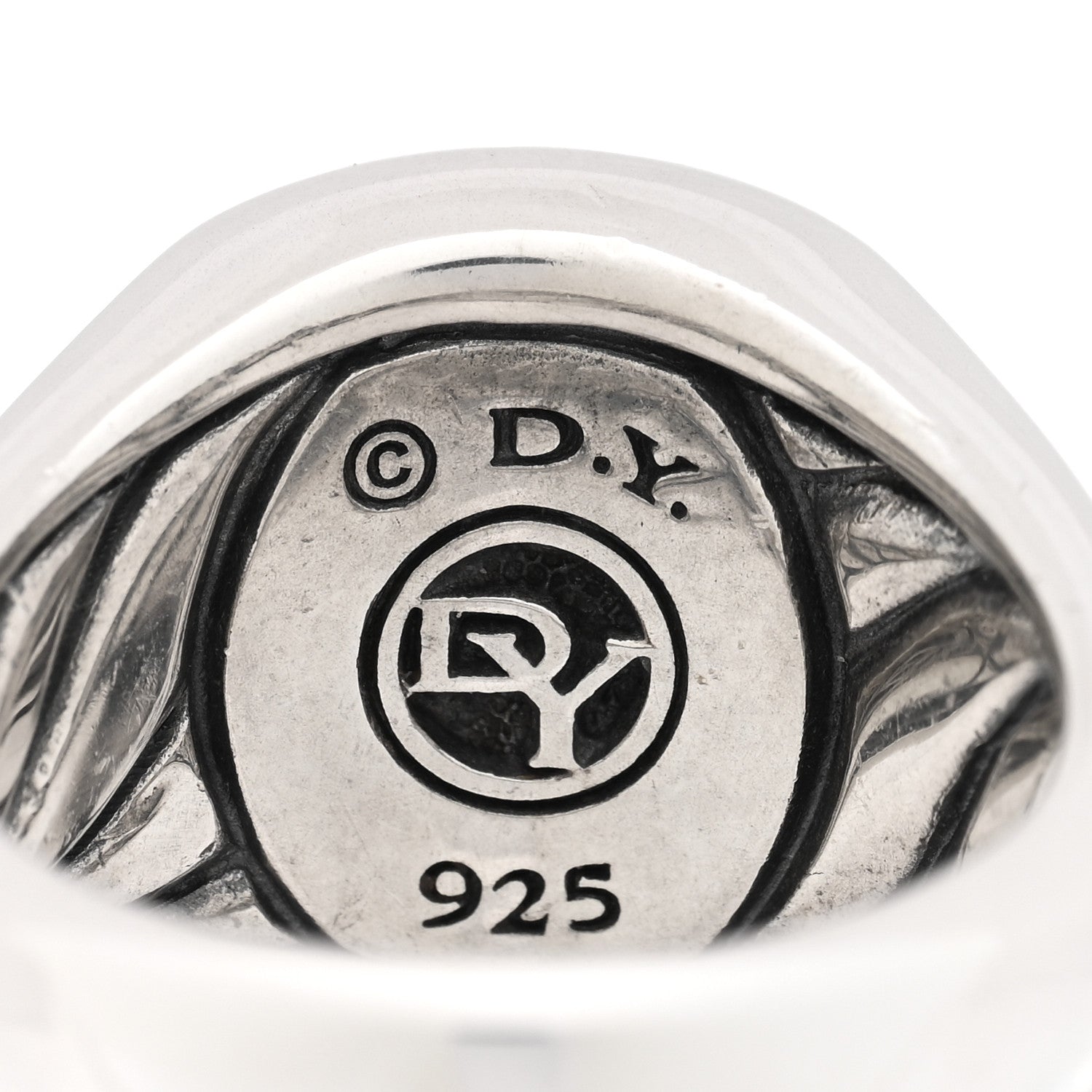 David Yurman Sterling Silver Black Onyx Signet Ring 57 8 5 of 5