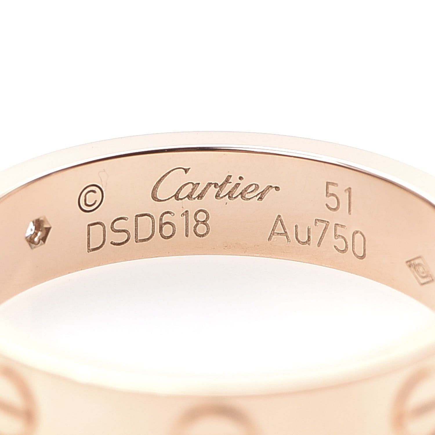 Cartier 18K Pink Gold Diamond 3.5mm LOVE Wedding Band Ring 51 5.75 4 of 5
