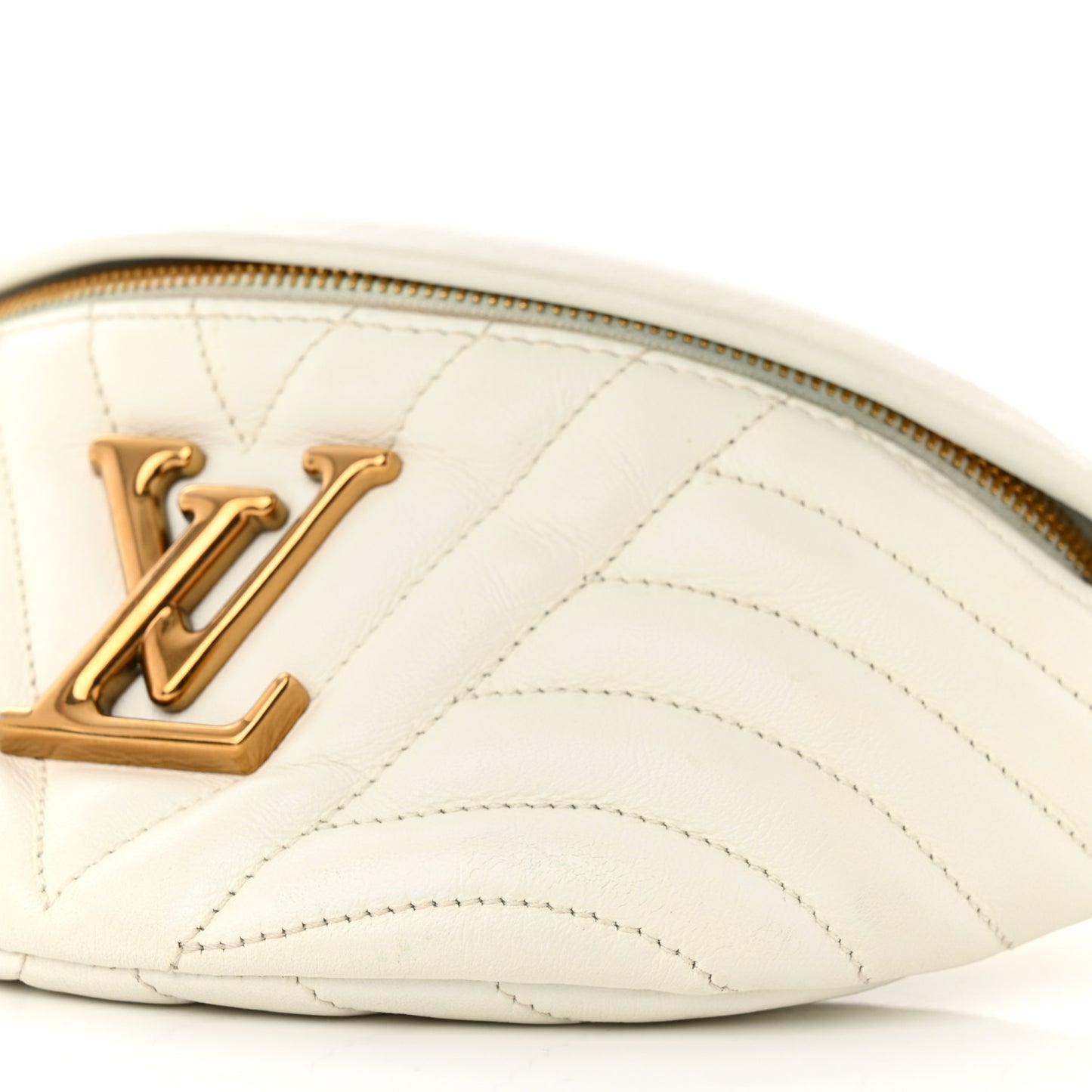 Calfskin Quilted New Wave Bumbag White