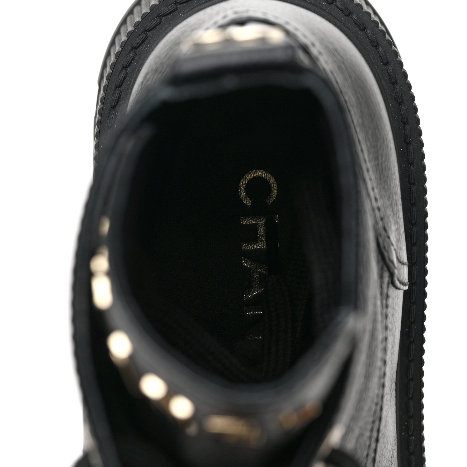 Chanel Calfskin CC Lace Up Combat Boots 38 Black 7 of 8