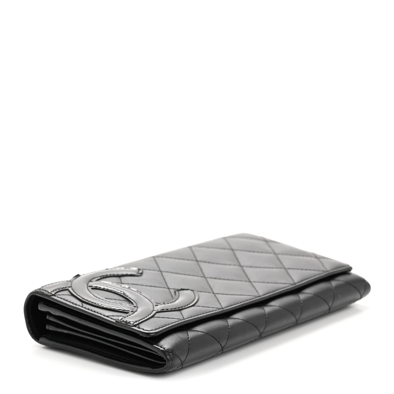 Chanel Calfskin Quilted Cambon Long Double Wallet Black 4 of 12