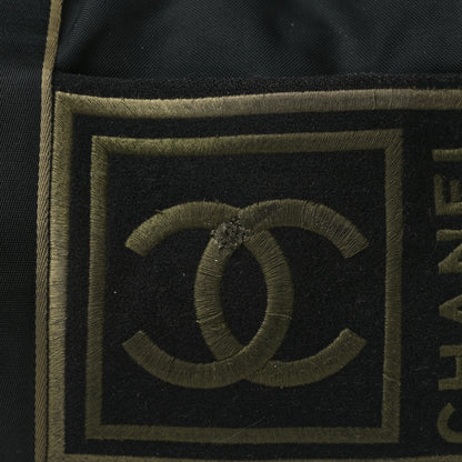 Chanel Nylon Sport Duffle Black Green 7 of 10