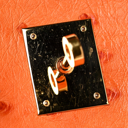 Hermes Ostrich Birkin 35 Orange 33 of 35