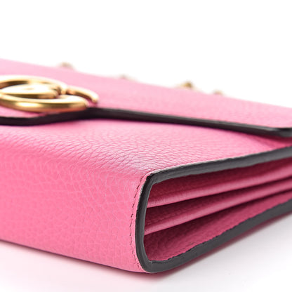 Gucci Cellarius Calfskin GG Marmont Chain Wallet Pink Tropical Flower 10 of 10