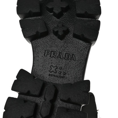 Prada Spazzolato Rois Re-Nylon Metal Triangle Logo Monolith Pouch Pocket 55mm Boots 35.5 Black 7 of 9