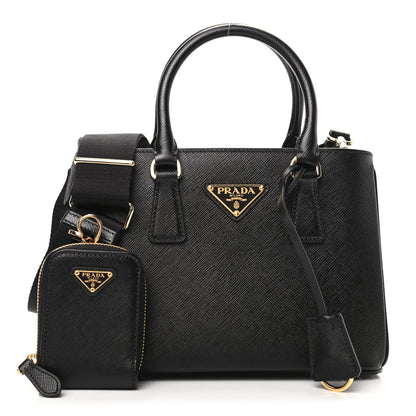 Prada Saffiano Lux Micro Galleria Shoulder Bag Black 1 of 8
