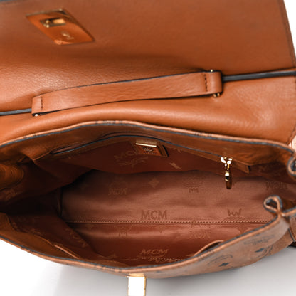MCM Visetos Top Handle Satchel Cognac 4 of 7