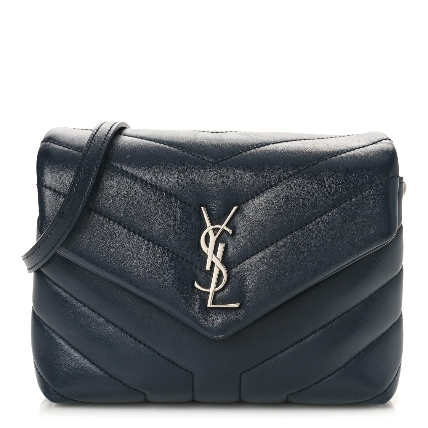 Calfskin Y Quilted Monogram Toy Loulou Crossbody Bag Medium Blue