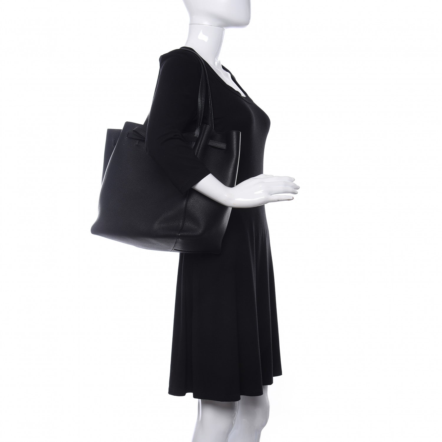 Celine Soft Grained Calfskin Small Belt Cabas Phantom Black 2 of 9
