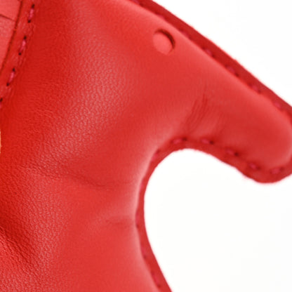 Hermes Milo Lambskin Grigri Rodeo Horse Bag Charm MM Rouge Rose Indien Jaipur Feu 3 of 4