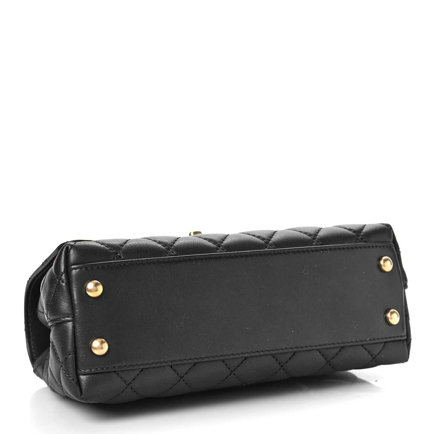 Chanel Calfskin Strass Quilted Mini Coco Handle Flap Dark Silver 4 of 9