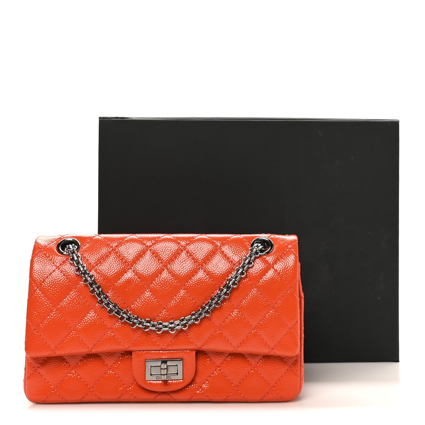Patent Caviar Quilted 2.55 Reissue 225 Flap Orange