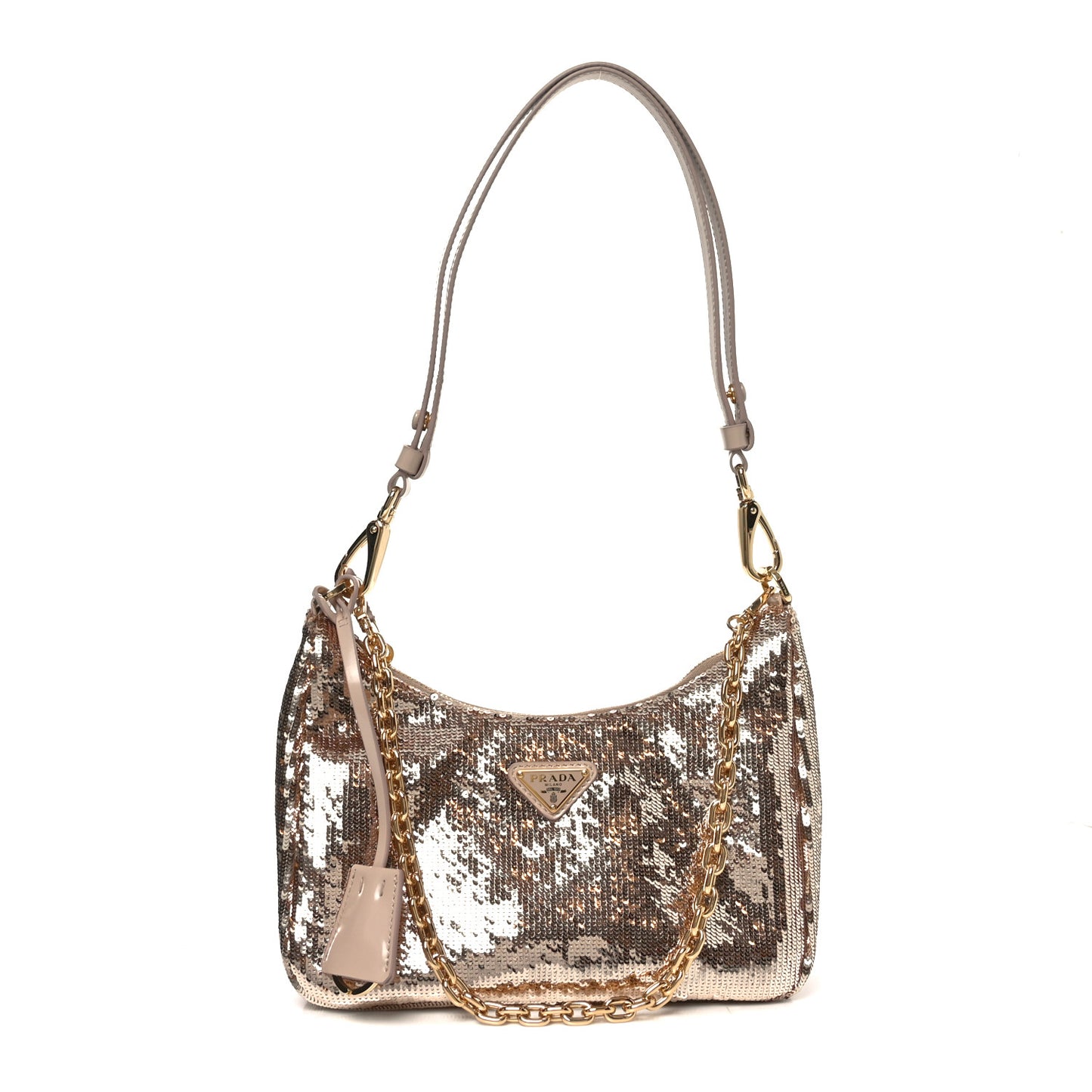Sequin Mini Re-Edition 2000 Shoulder Bag Cammeo
