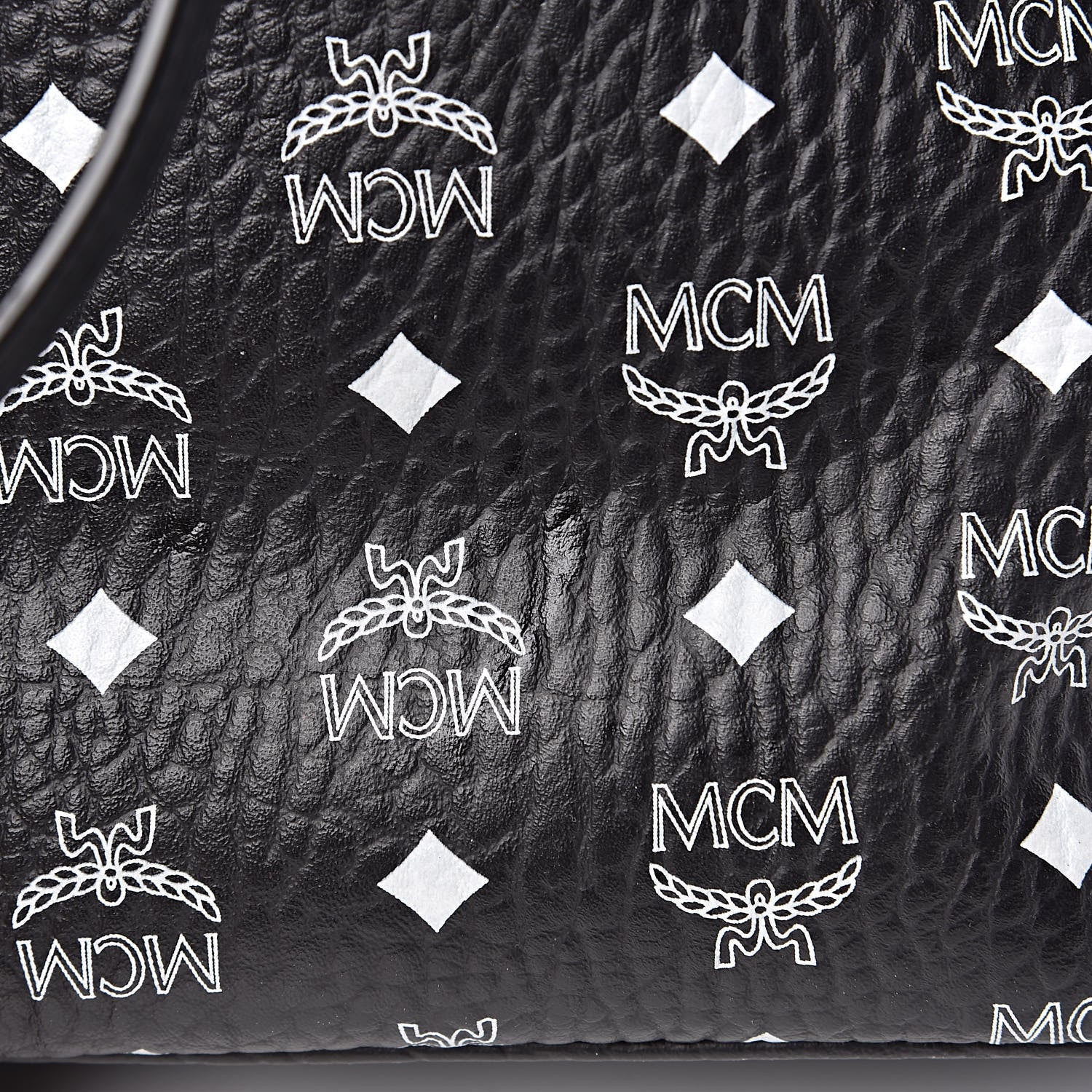 MCM Visetos Medium Anya Zip Top Shopper Tote Black 11 of 14