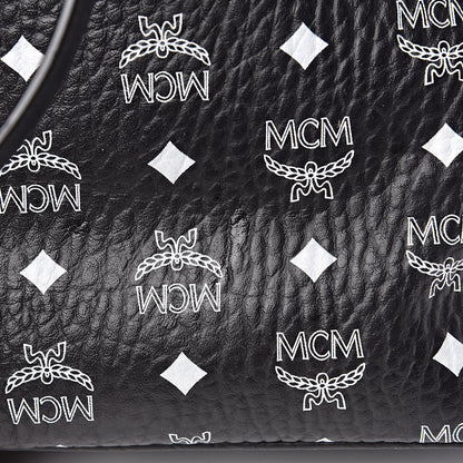 MCM Visetos Medium Anya Zip Top Shopper Tote Black 11 of 14