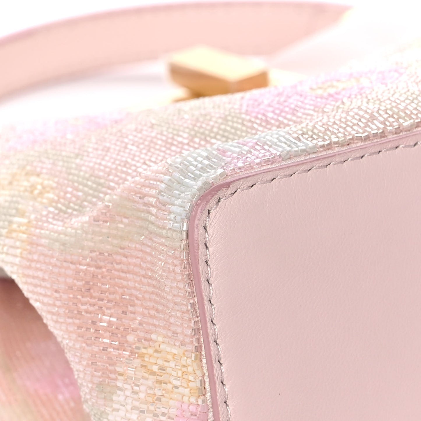Glass Bead Embroidered XS Peekaboo Iconic Satchel Rosa Multicolor