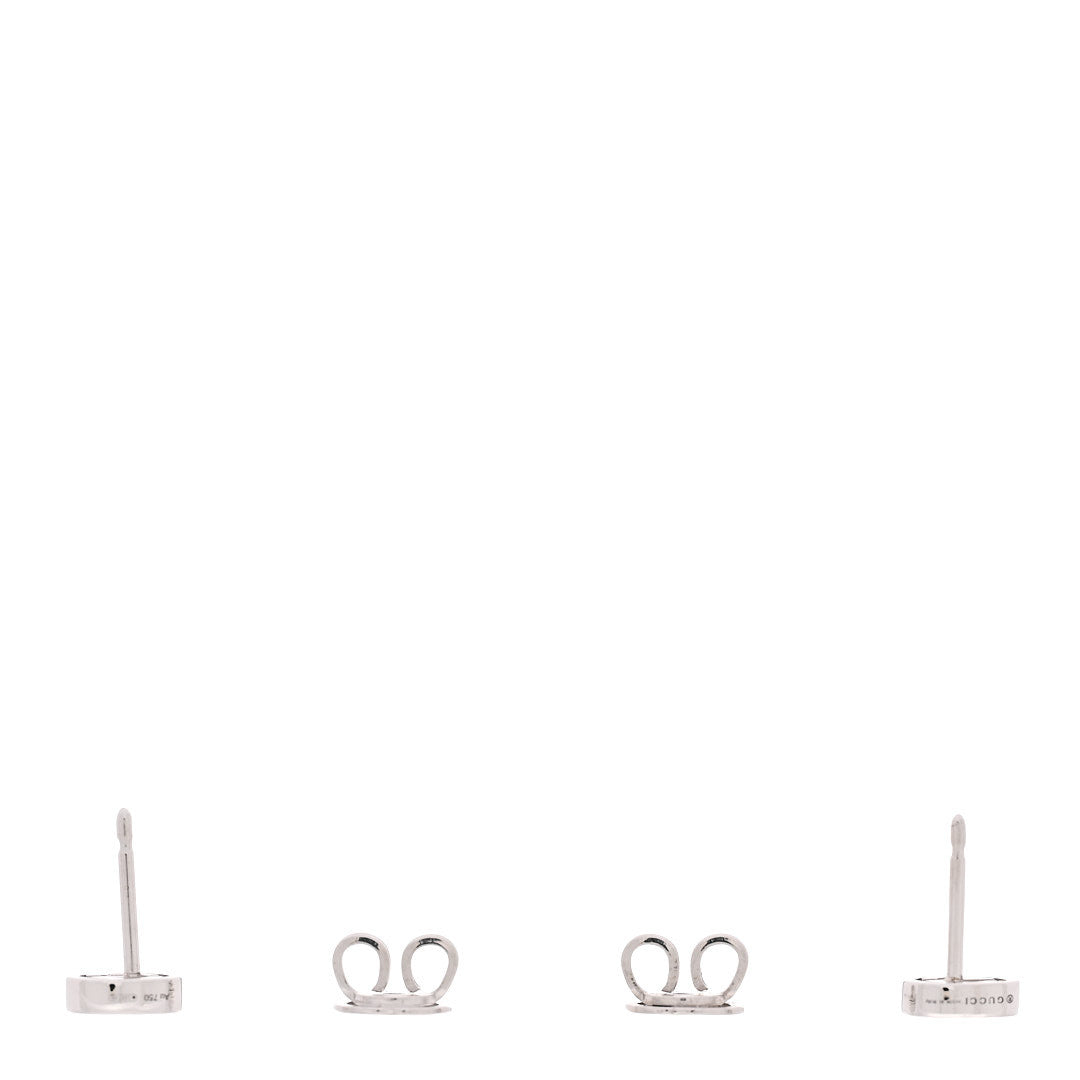 Gucci 18K White Gold Interlocking G Stud Earrings 3 of 5