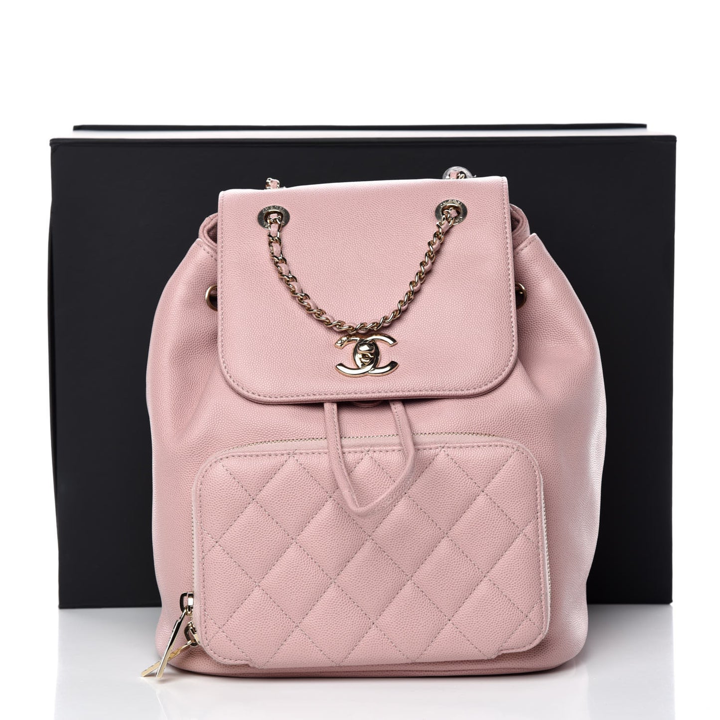 Caviar Quilted Business Affinity Backpack Pink