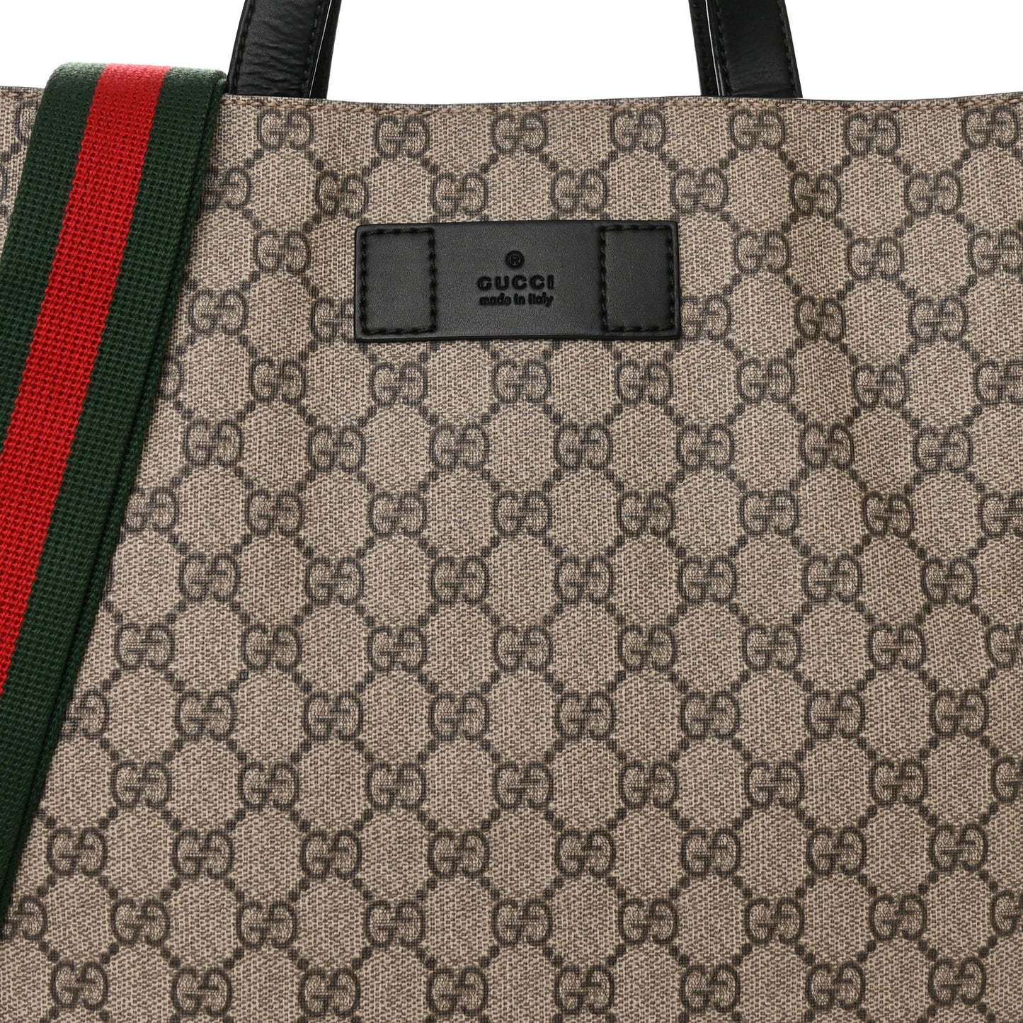 Soft GG Supreme Monogram Web Vertical Tote Black