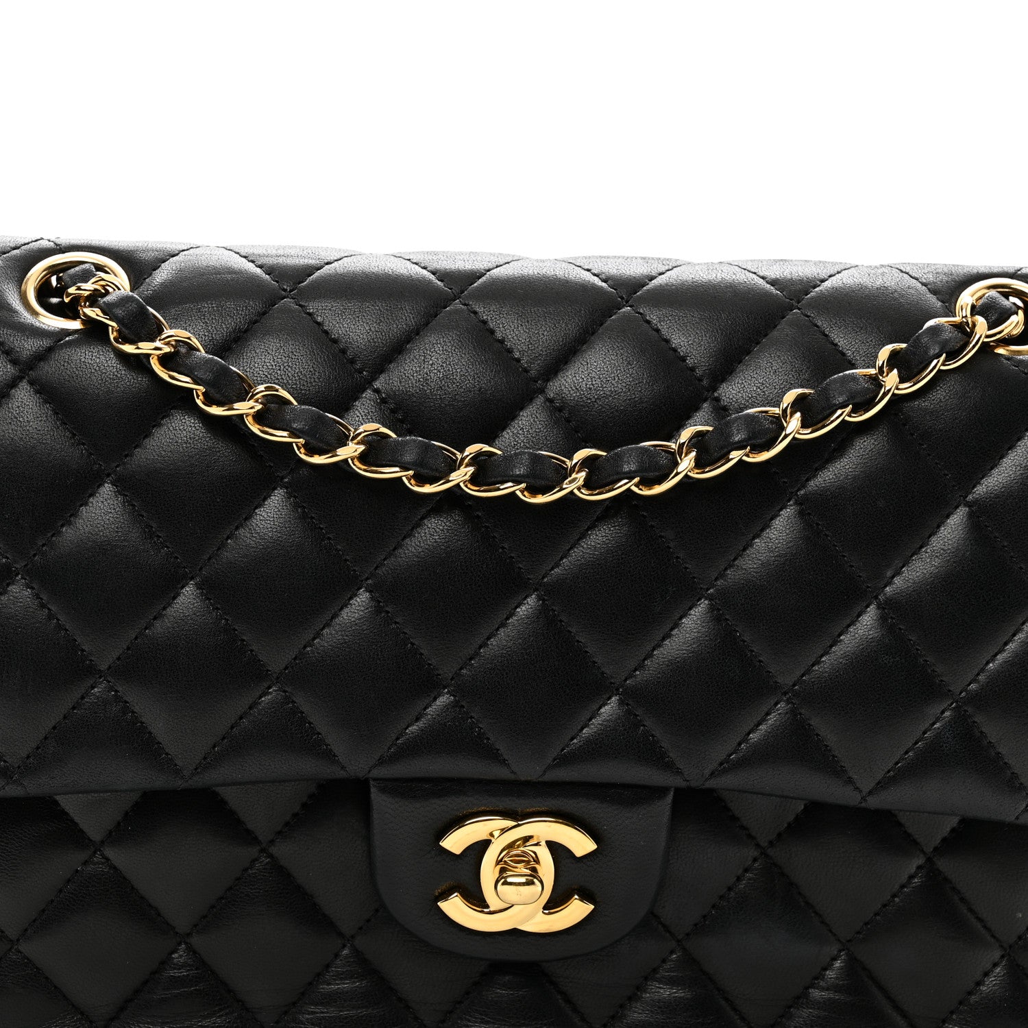Chanel Lambskin Quilted Medium Double Flap Black 5 of 11