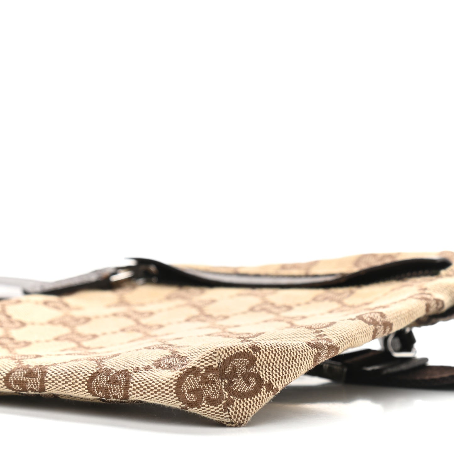 GG Monogram Double Pocket Belt Bag Dark Brown