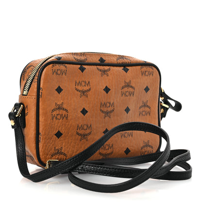 MCM Visetos Small Crossbody Bag Cognac Black 3 of 10