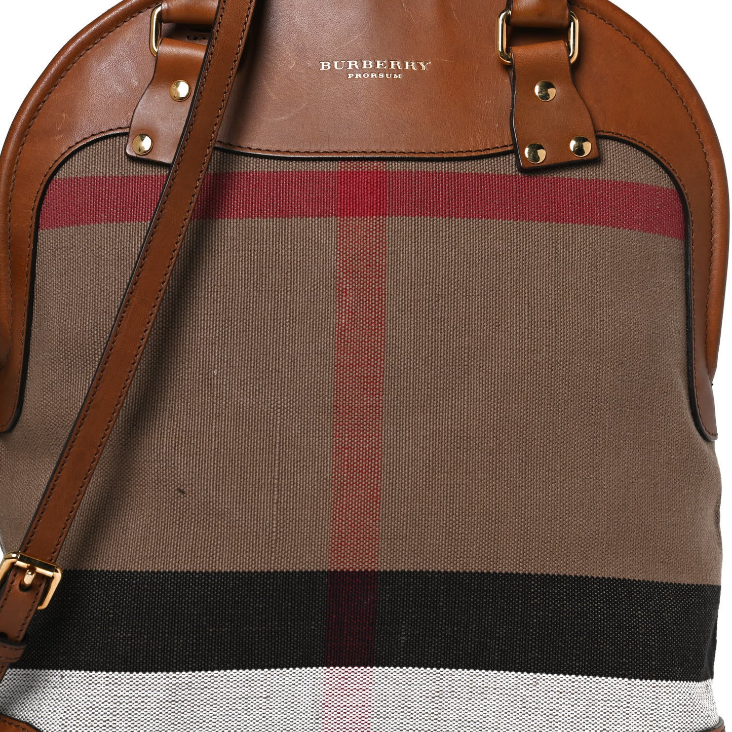 Canvas Mega Check Calfskin Medium Bloomsbury Saddle Brown