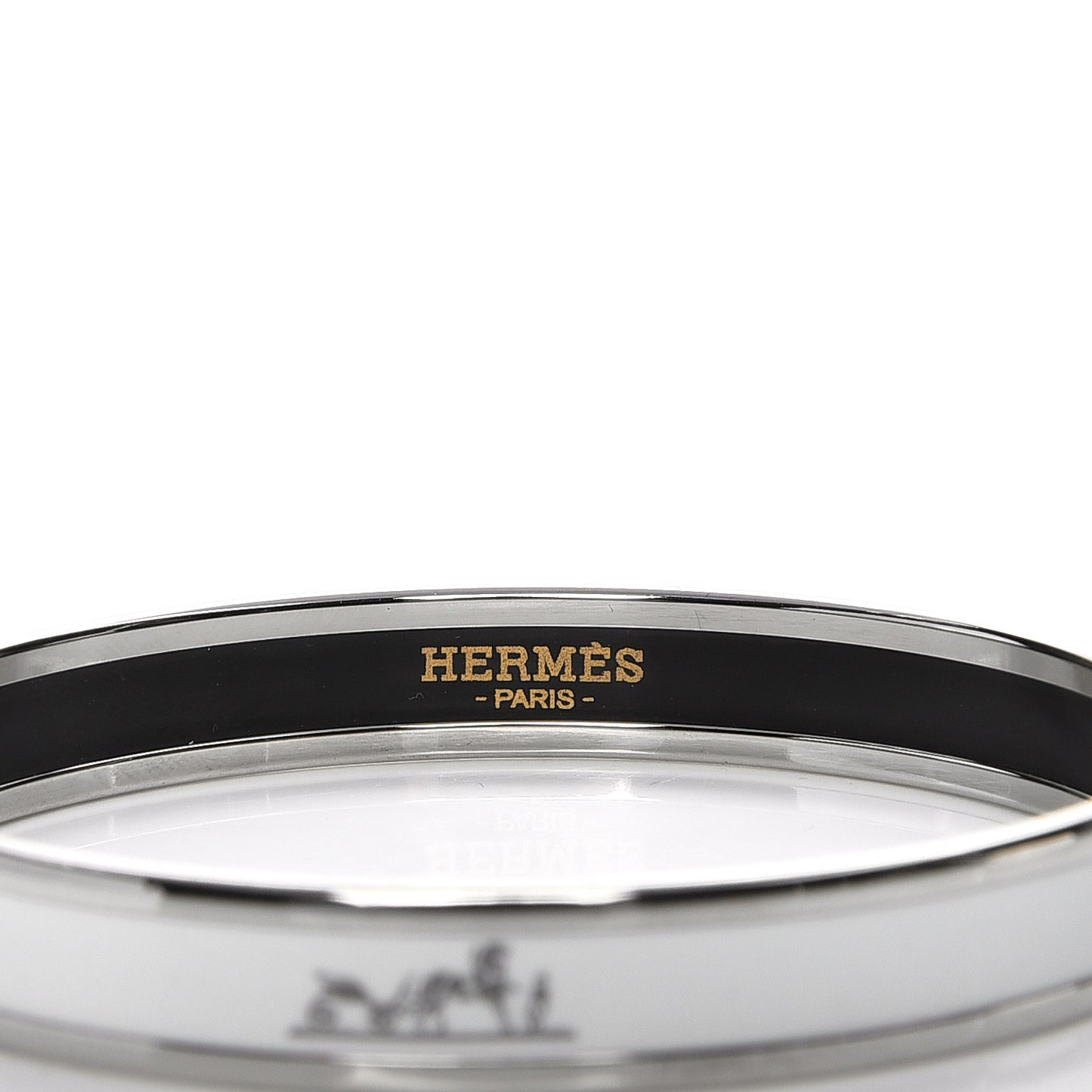 Enamel Printed Narrow Caleche Bracelet 65 White