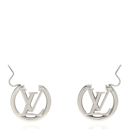 Louis Vuitton Palladium Small Louise Hoop Earrings Silver 3 of 5