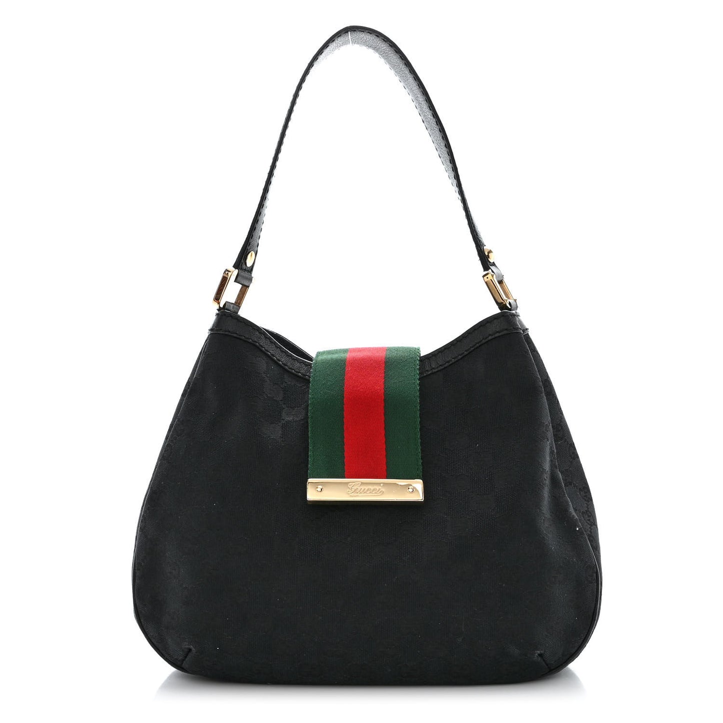 Monogram New Ladies Web Hobo Black