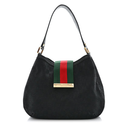 Gucci Monogram New Ladies Web Hobo Black 1 of 15