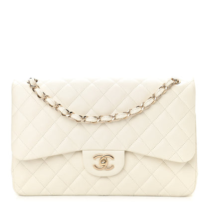 Chanel Caviar Quilted Jumbo Double Flap White 1 of 12