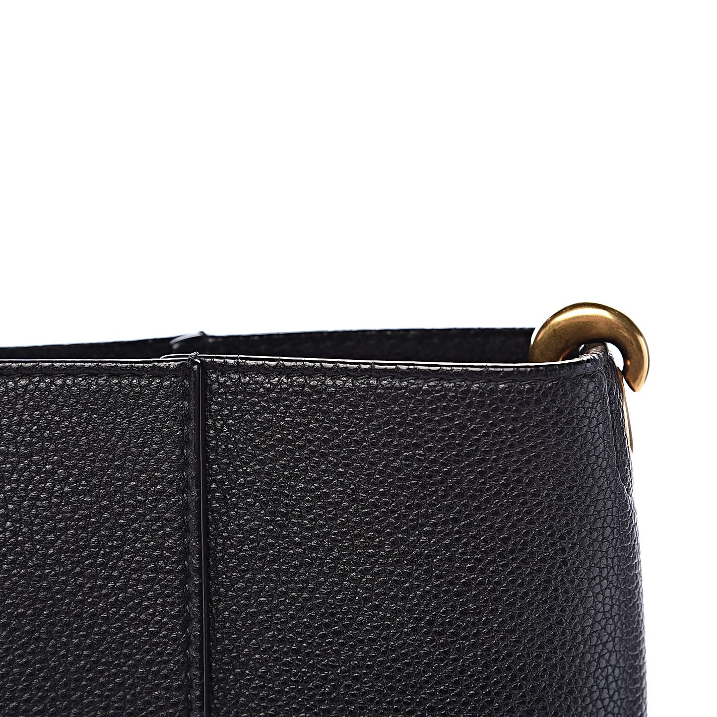 Soft Grained Calfskin Sangle Bucket Bag Black