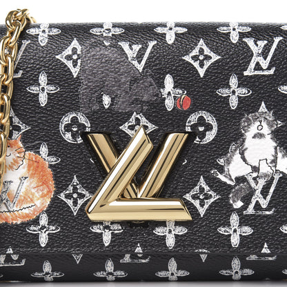 Louis Vuitton Catogram Twist Chain Wallet Black 9 of 10