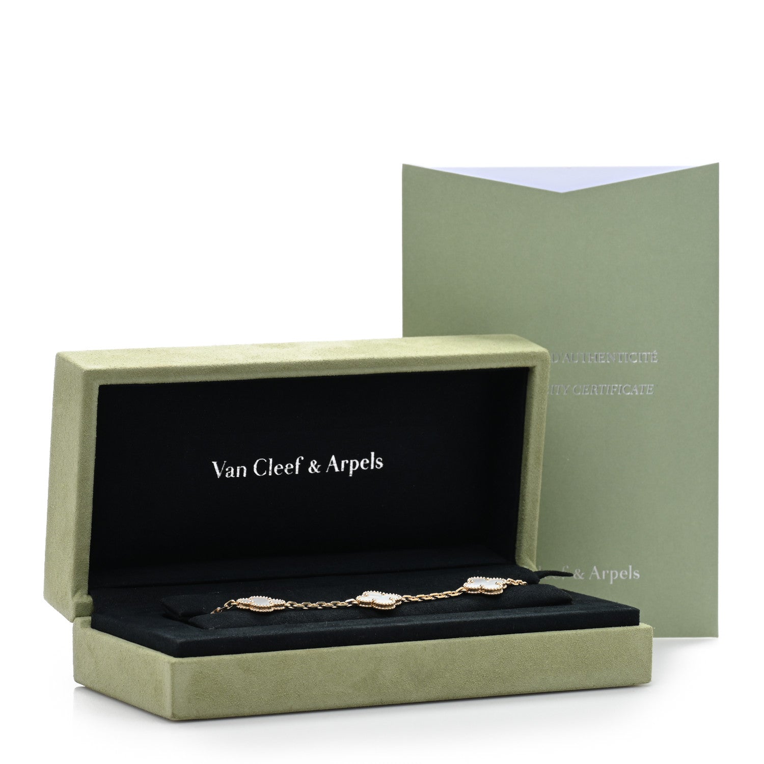 Van Cleef & Arpels 18K Yellow Gold Mother of Pearl 5 Motifs Vintage Alhambra Bracelet 4 of 4