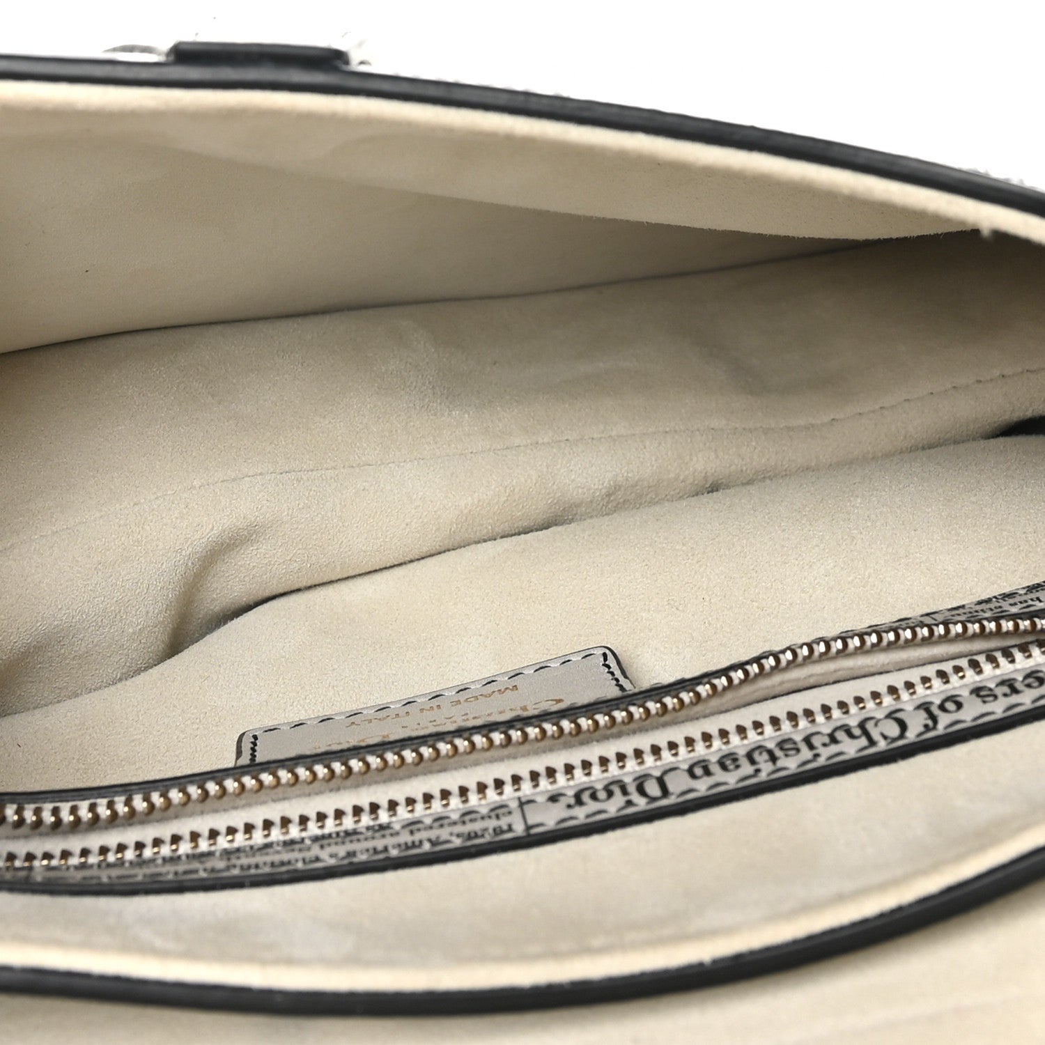 Christian Dior Calfskin Newspaper Printed Saddle Bag With Strap Black White 5 of 10