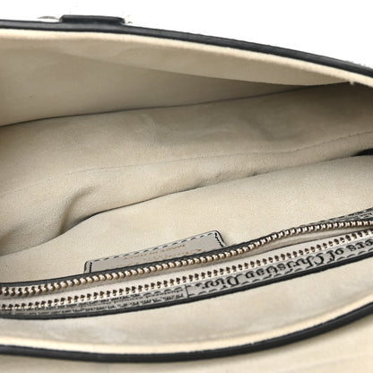 Christian Dior Calfskin Newspaper Printed Saddle Bag With Strap Black White 5 of 10