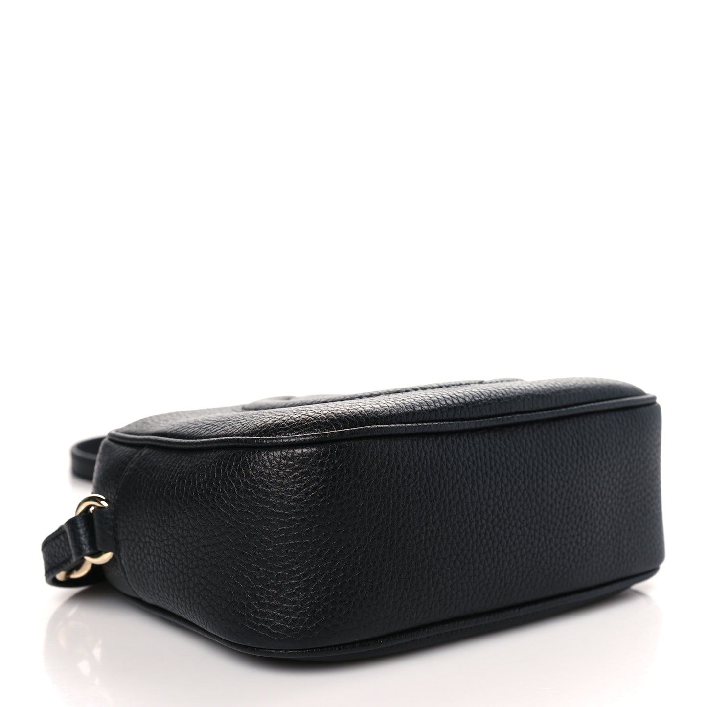 Pebbled Calfskin Small Soho Disco Bag Black