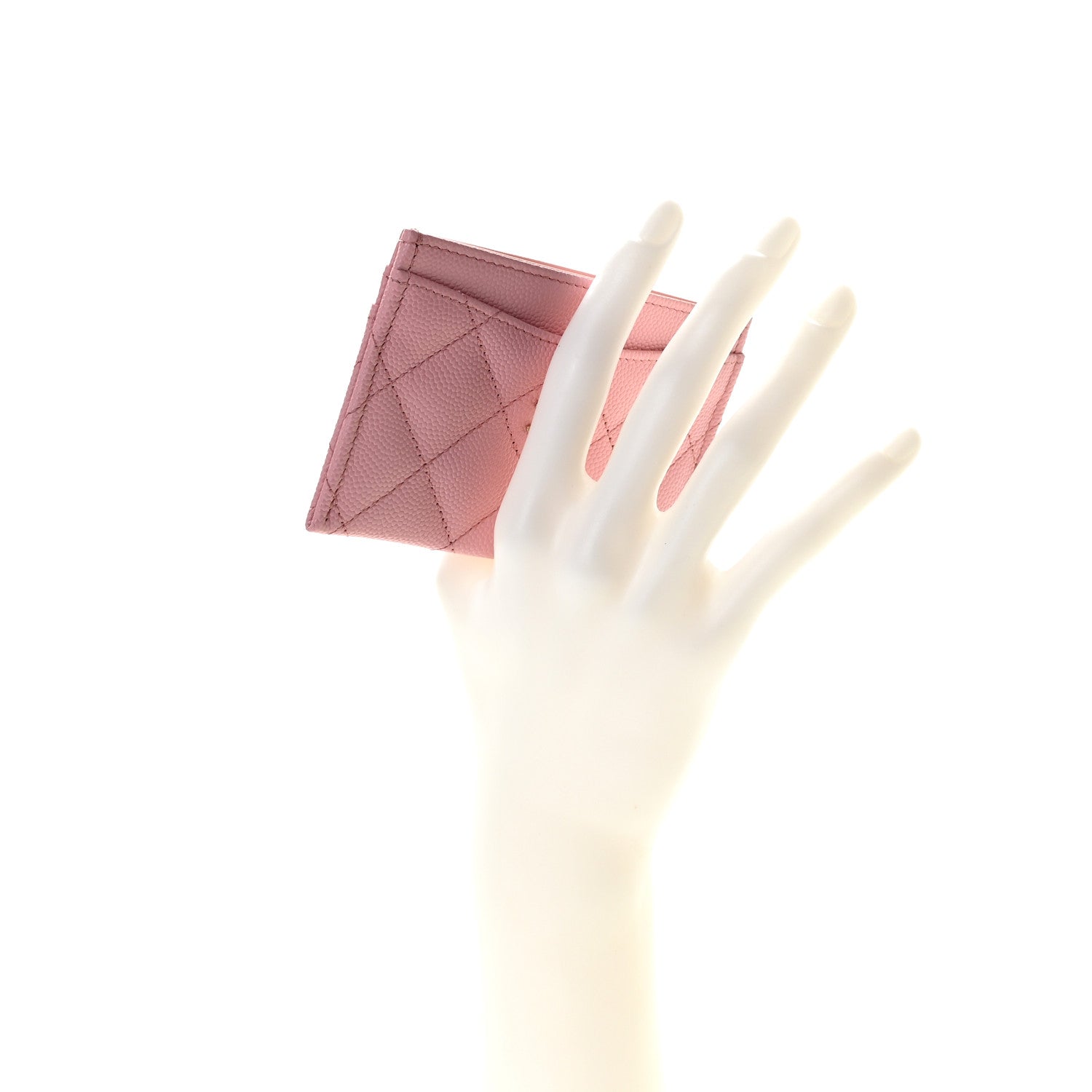 Chanel Caviar Quilted Card Holder Pink 9 of 10
