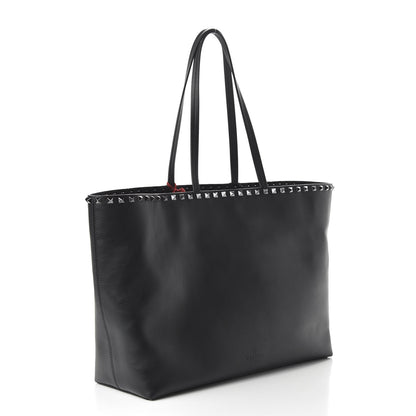 Valentino Garavani X UNDERCOVER Calfskin Print Rockstud Shoulder Tote Black 3 of 9
