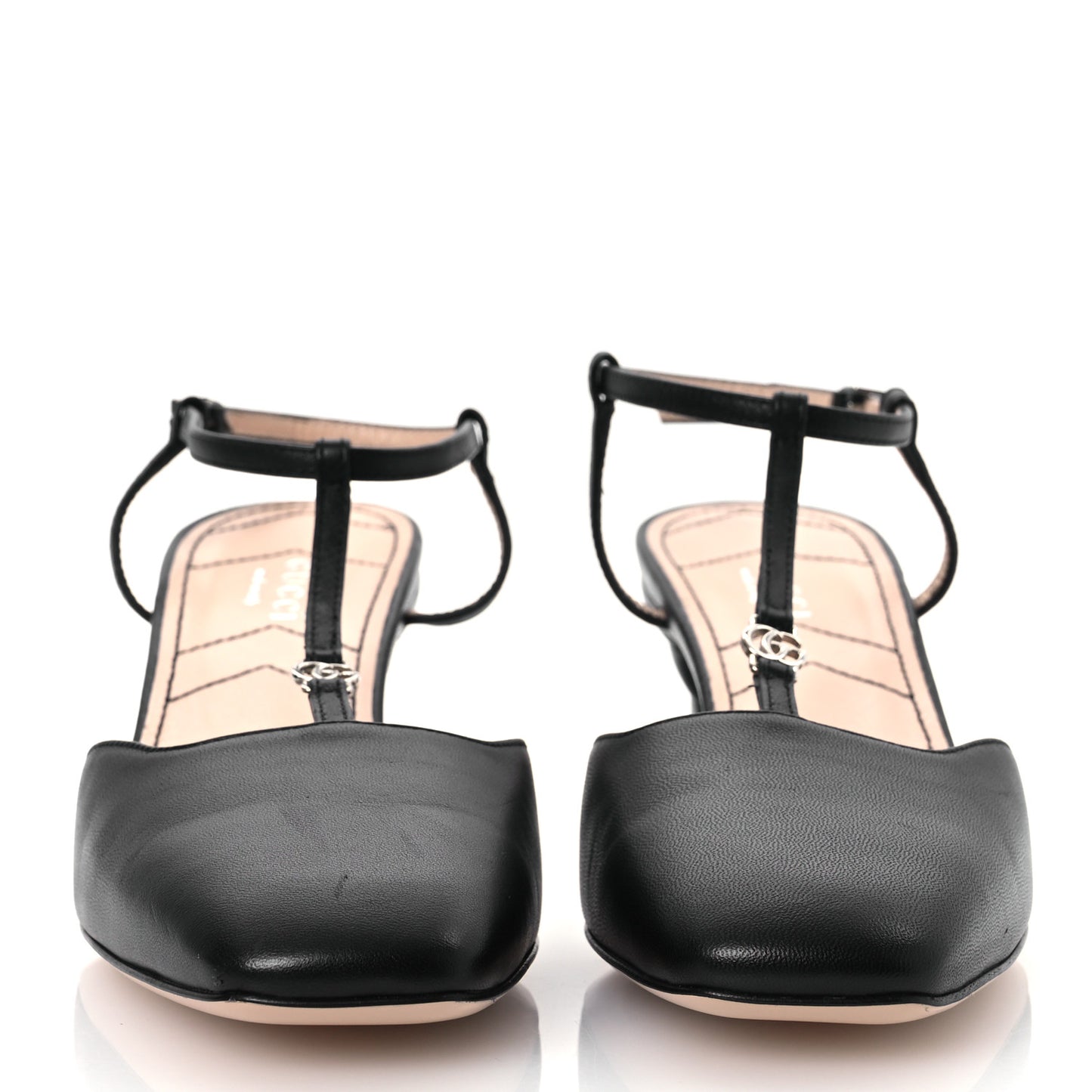 Nappa Charlotte Petite GG 55mm Slingback Pumps 36.5 Black