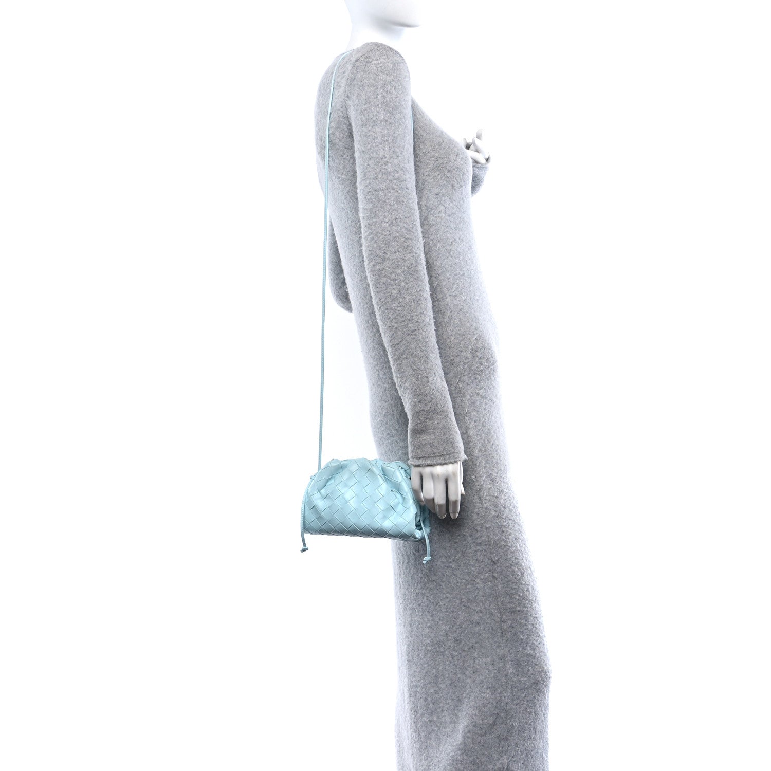 Bottega Veneta Nappa Intrecciato The Mini Pouch Pale Blue 2 of 9