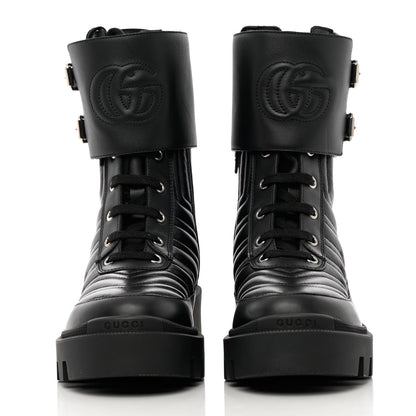 Gucci Nappa Frances GG Matelasse Platform Combat Boots 36 black 2 of 13